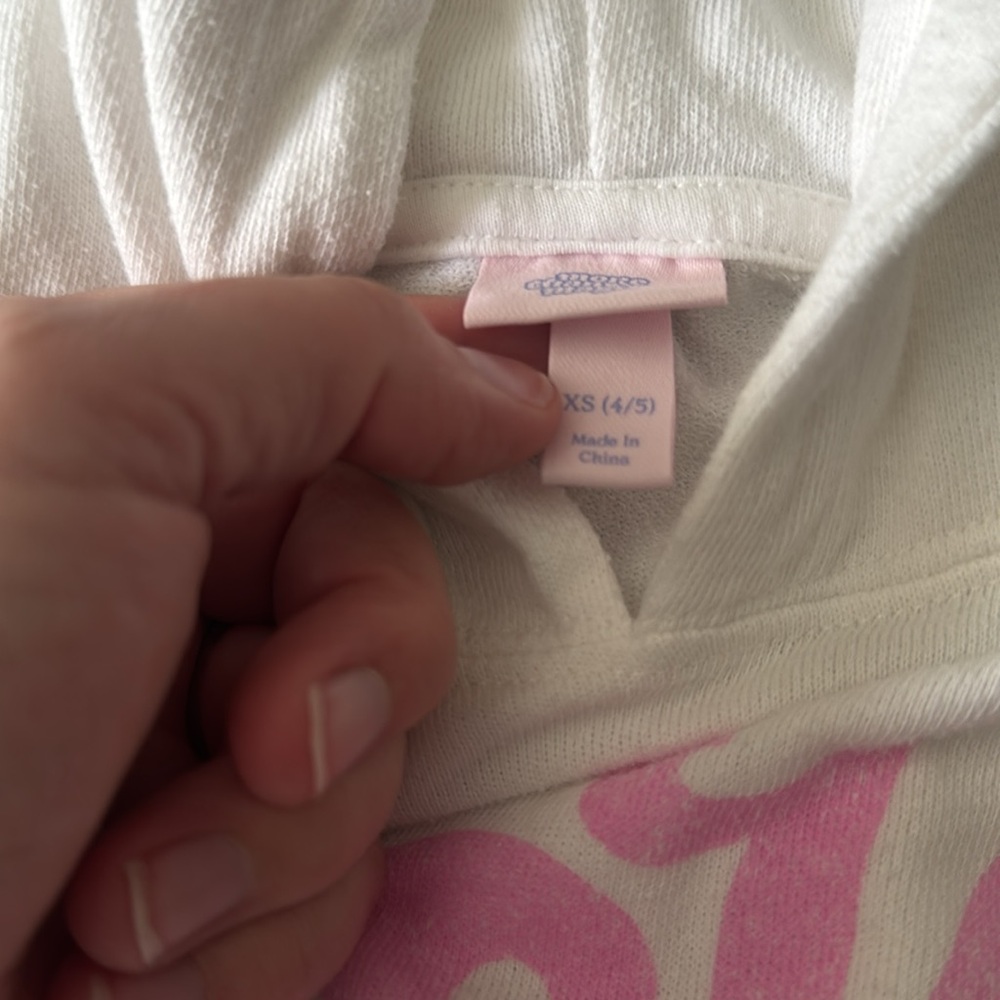 Kids 'Take it Easy' Hoodie - White with Pink and Blue Accents - Picture 2 of 3
